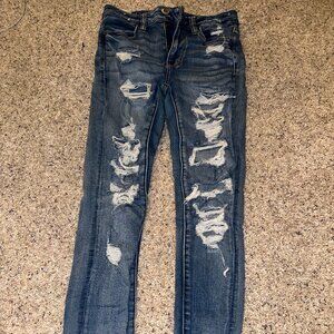 Distressed Next Level Stretch hi rise jeggings
